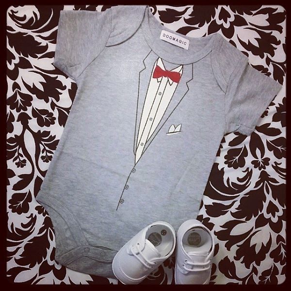 Baby Romper Gray Tuxedo Statement Romper - MYSTYLEMYCLOTHING