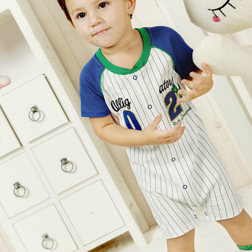 Baby Romper Alligators 02 Baseball League Romper - MYSTYLEMYCLOTHING