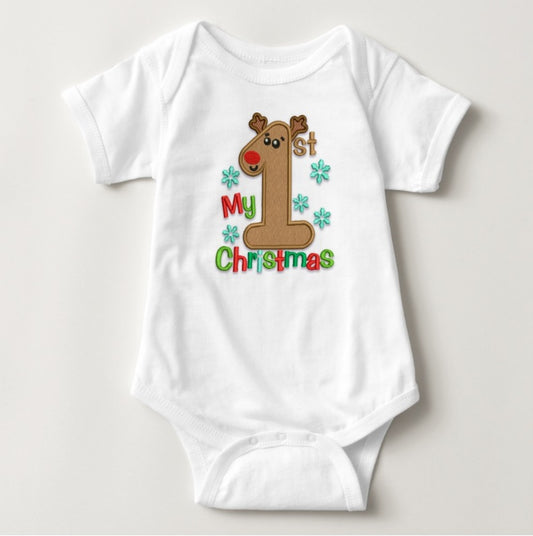 Baby Christmas Holiday Onesies - First Christmas Reindeer - MYSTYLEMYCLOTHING