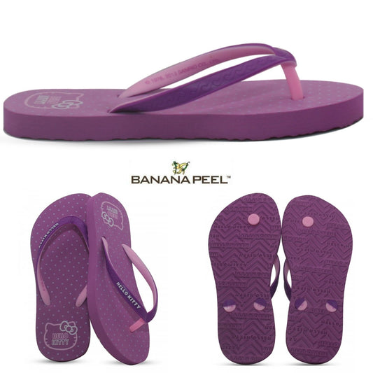 Banana Peel Girls Slippers Kids Glitzy Cat - Violet Haze