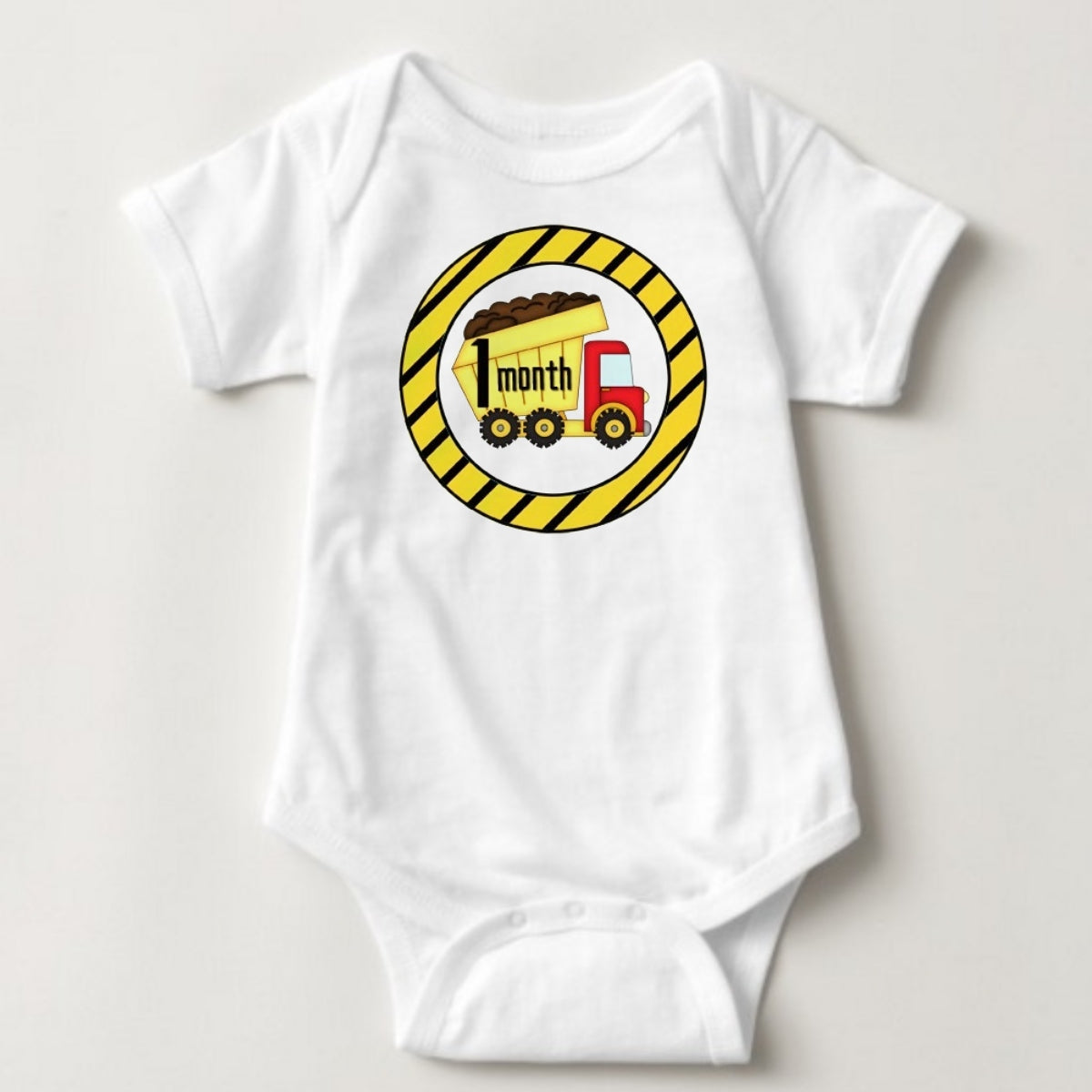 Baby Custom Monthly Onesies - Construction Trucks - MYSTYLEMYCLOTHING