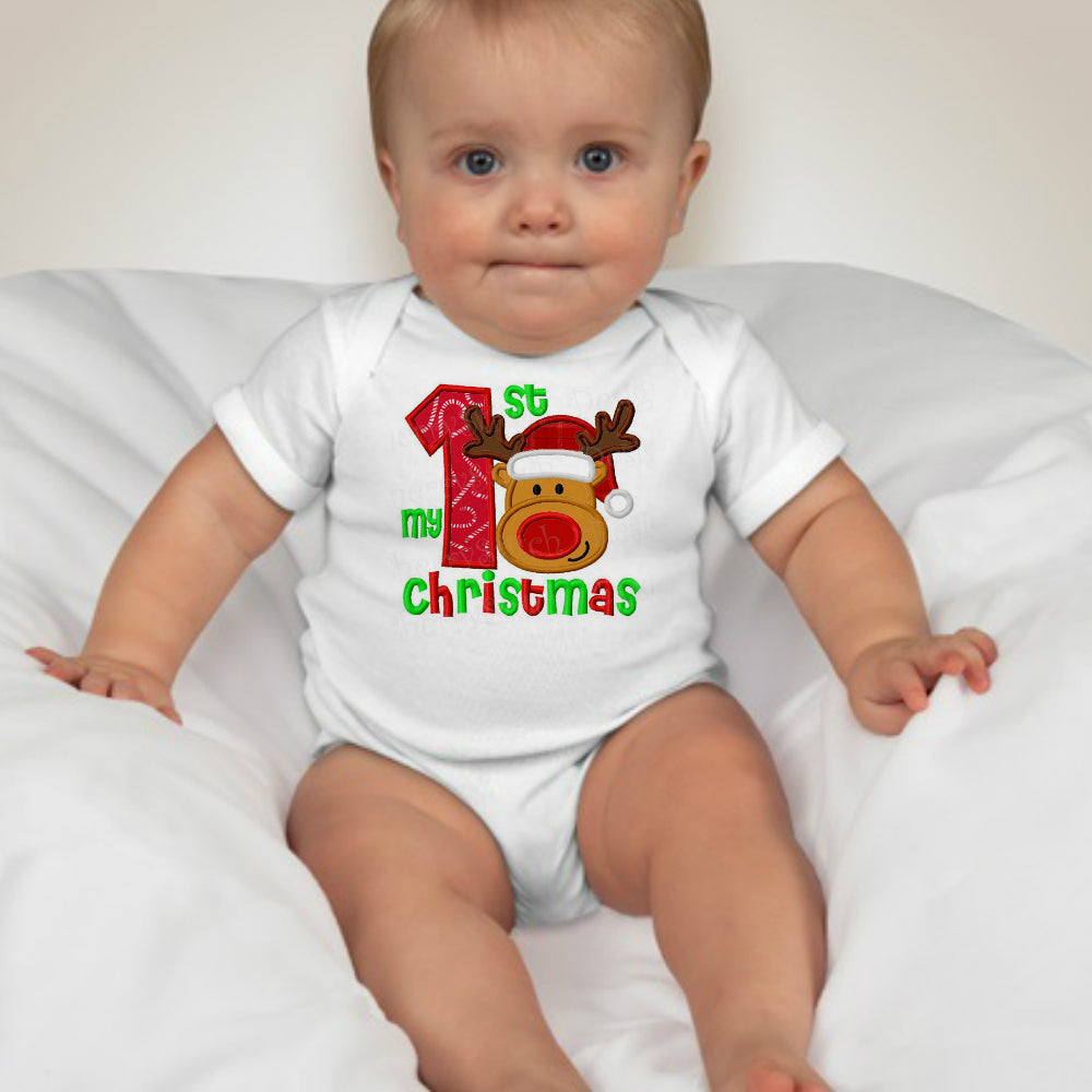 Baby Christmas Holiday Onesies - First Christmas Rudolf - MYSTYLEMYCLOTHING