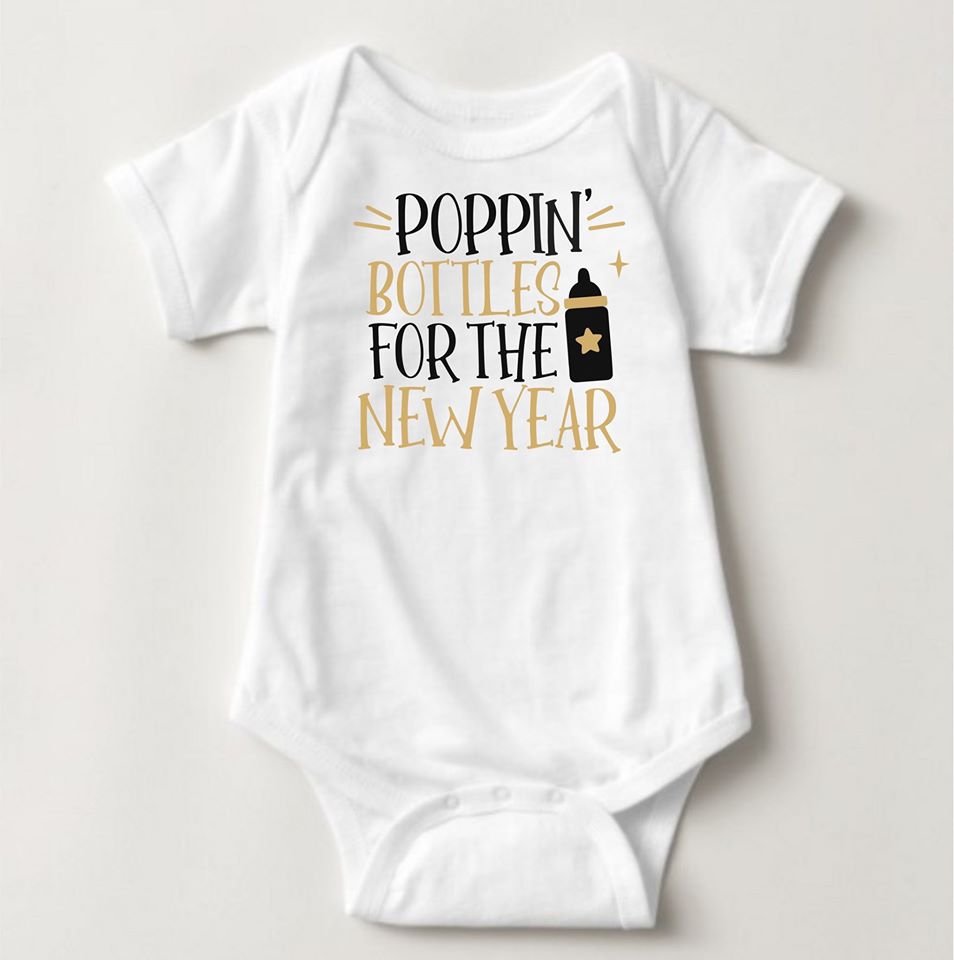 Baby New Year Holiday Onesies - Poppin Bottle for the New Year - MYSTYLEMYCLOTHING
