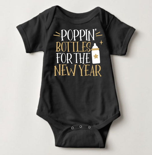Baby New Year Holiday Onesies - Poppin Bottles for New Year - MYSTYLEMYCLOTHING
