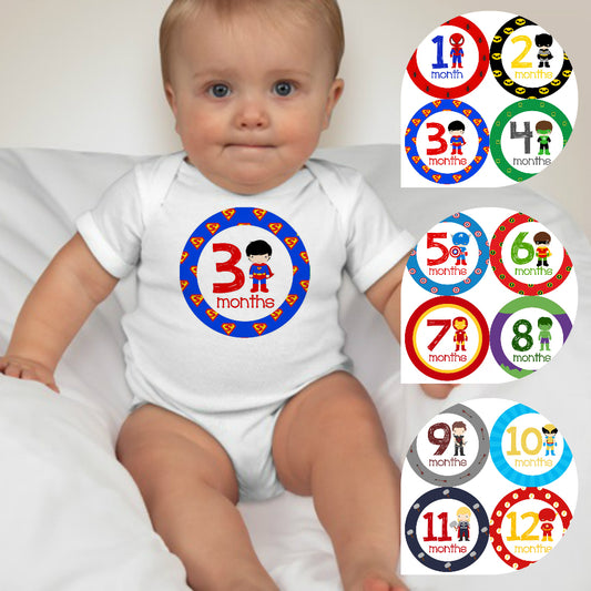 Baby Custom Monthly Onesies - Superheroes - MYSTYLEMYCLOTHING