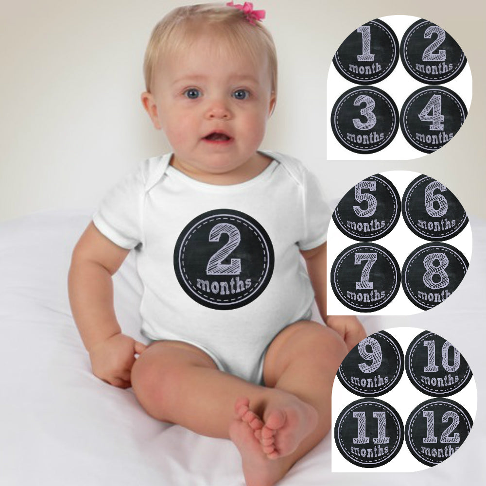 Baby Custom Monthly Onesies - Chalkboard - MYSTYLEMYCLOTHING