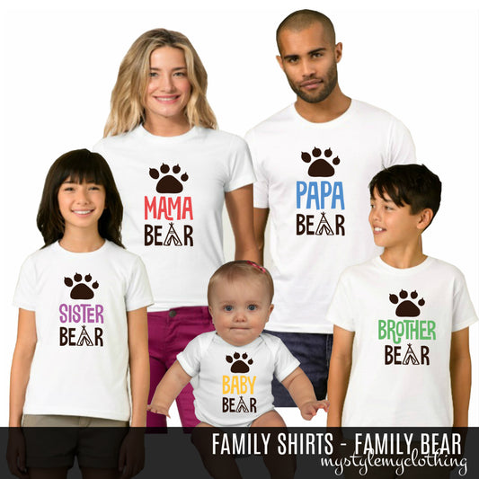 Family Set Shirt - Bear Family - MYSTYLEMYCLOTHING
