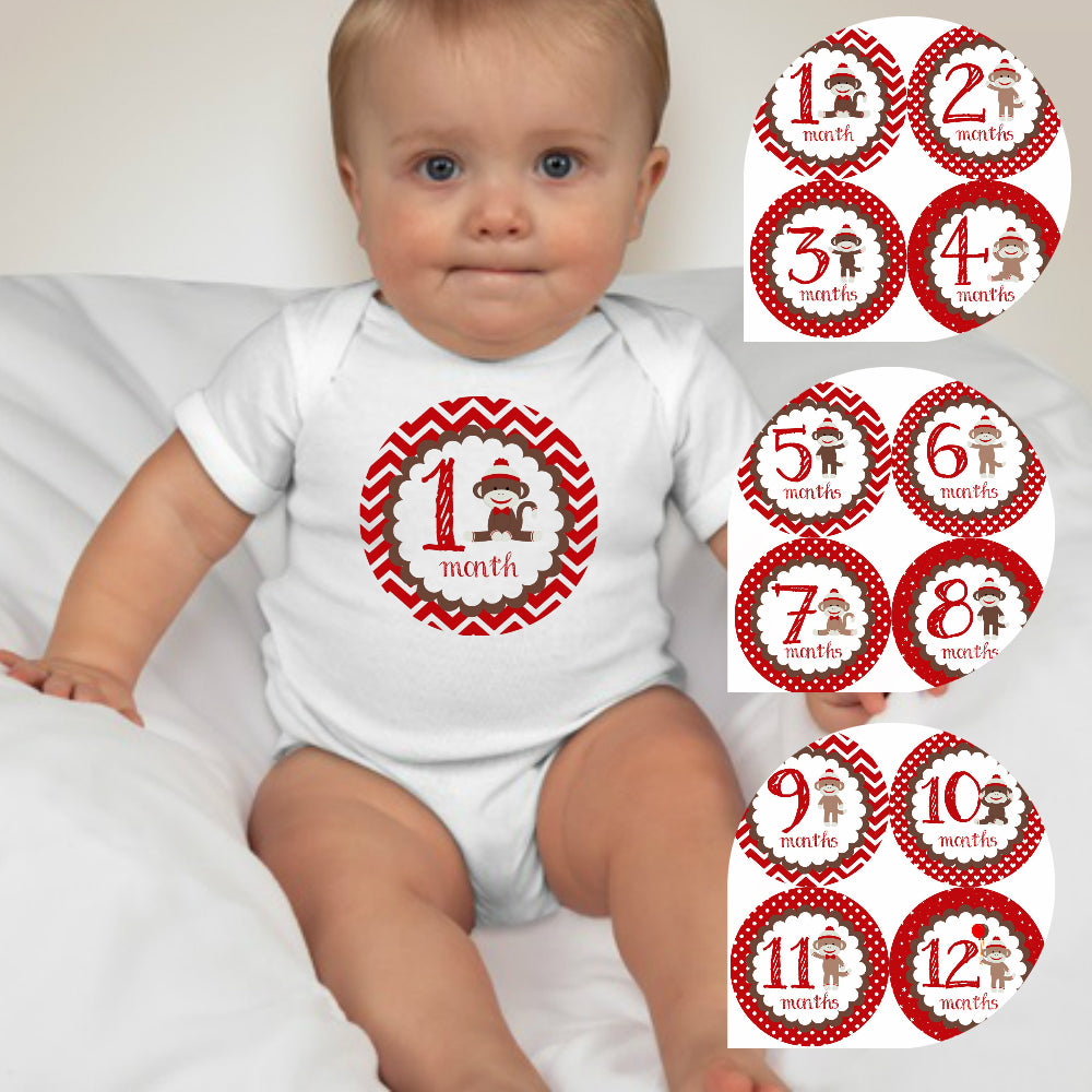 Baby Custom Monthly Onesies - Paul Frank Chevron - MYSTYLEMYCLOTHING