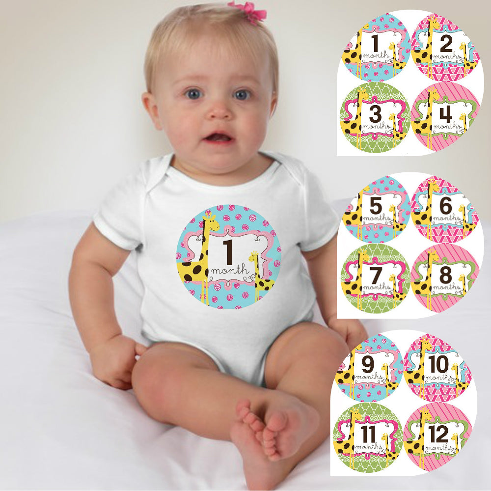 Baby Custom Monthly Onesies - Giraf - MYSTYLEMYCLOTHING