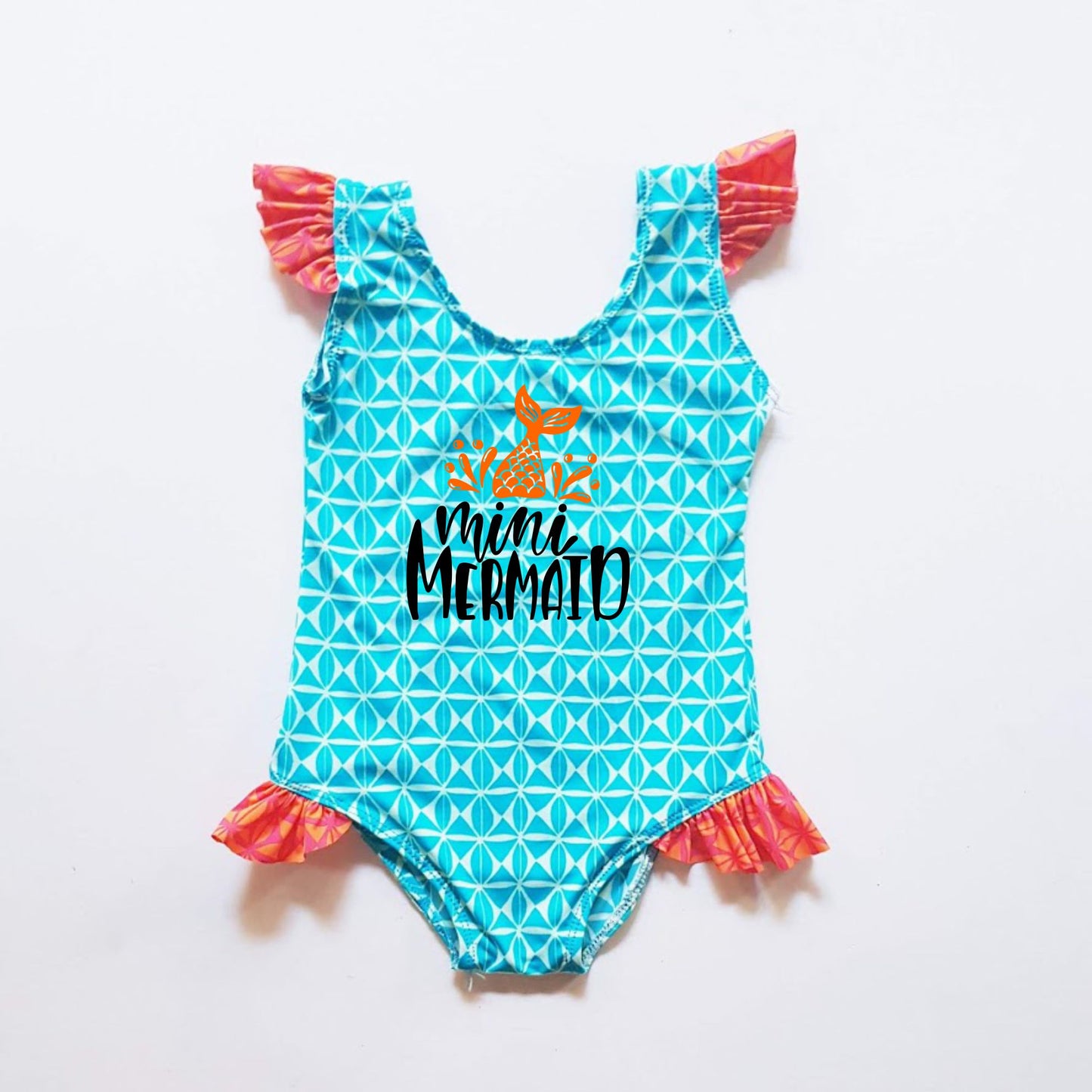 Kids One Piece Swim Suit Swimwear- Mermaid