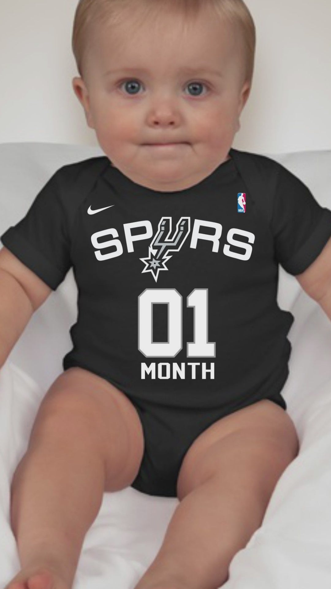 San Antonio Spurs Custom Baby Onesie - Personalized Baby Name  Embroidery & Official NBA Team Logo, Envelope Neck, Cotton,  Double-Stitched, Supersoft, Cozy, NBA Baby Bodysuit (Black, 0-3 months):  Clothing, Shoes 
