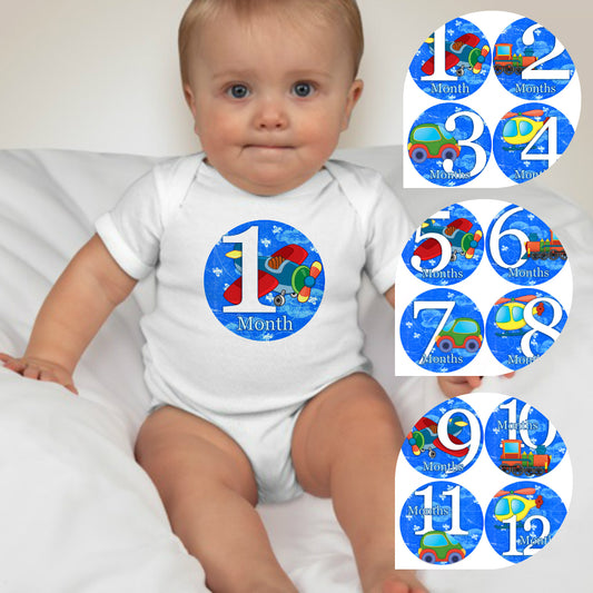 Baby Custom Monthly Onesies - Sea Life II - MYSTYLEMYCLOTHING