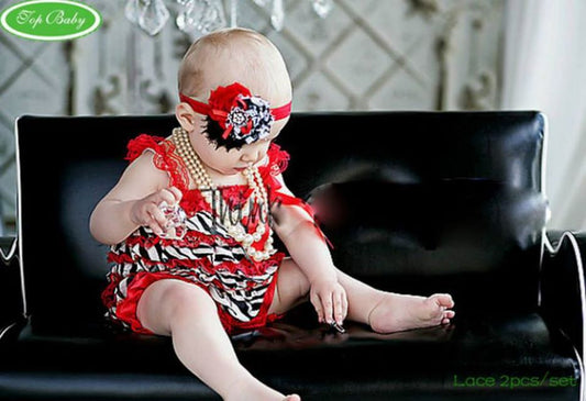 Baby Romper Petit Lace Romper with Headband Set - MYSTYLEMYCLOTHING