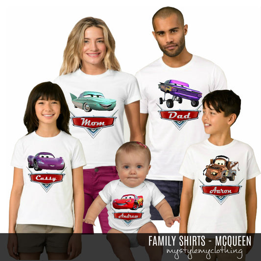 Family Set Shirt - Cars Racing Mcqueen - MYSTYLEMYCLOTHING