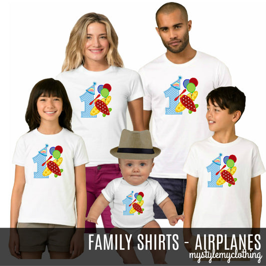 Family Set Shirt - Airplanes - MYSTYLEMYCLOTHING