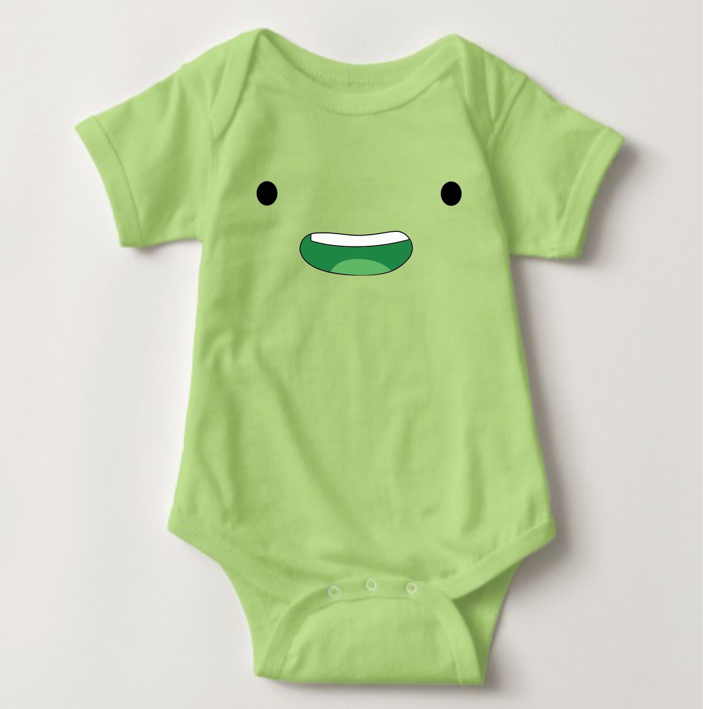 Baby Character Onesies with FREE Name Back Print  - Adventure Time Beemo Light Green - MYSTYLEMYCLOTHING