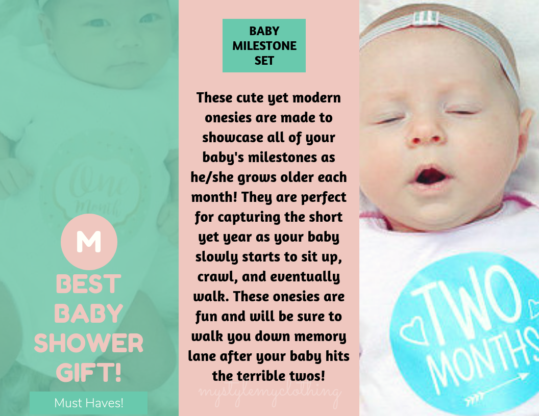 Baby Custom Monthly Onesies - Chevron Pink Teal - MYSTYLEMYCLOTHING