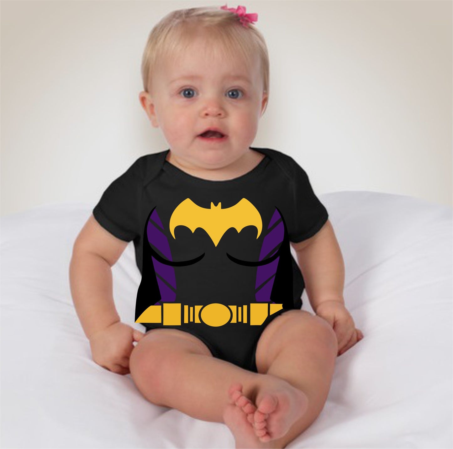 Baby Superhero Onesies - Bat Girl Black