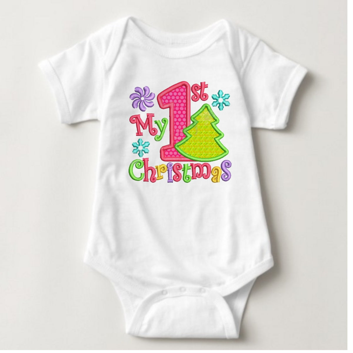 Baby Christmas Holiday Onesies - My 1st Christmas Tree Pink - MYSTYLEMYCLOTHING