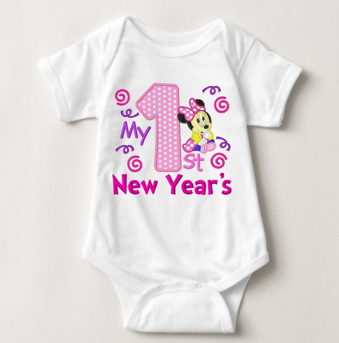 Baby New Year Holiday Onesies - My 1st New Year Minnie - MYSTYLEMYCLOTHING