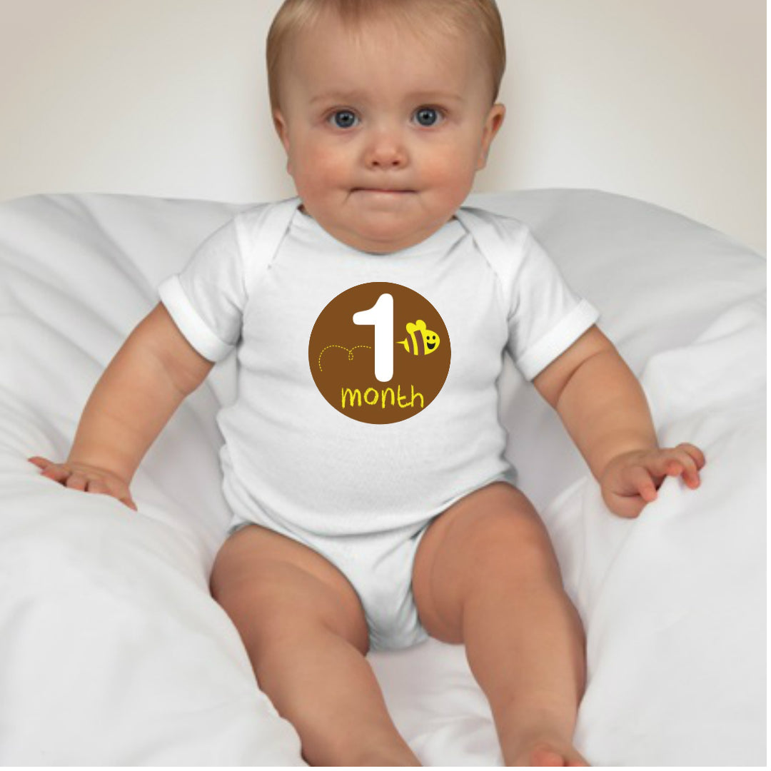 Baby Custom Monthly Onesies - Bees - MYSTYLEMYCLOTHING