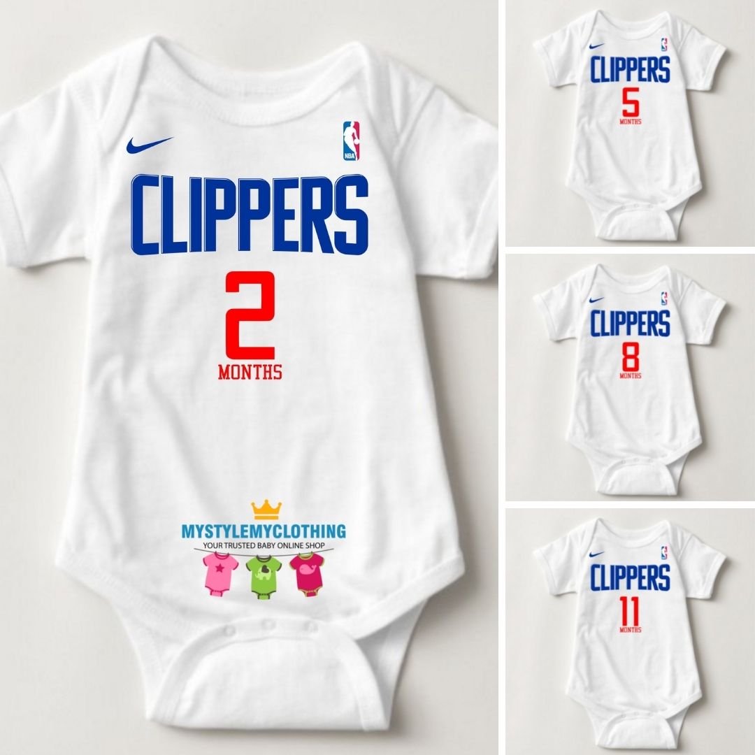 Baby Monthly Onesies - Basketball Jersey LA Clippers - MYSTYLEMYCLOTHING