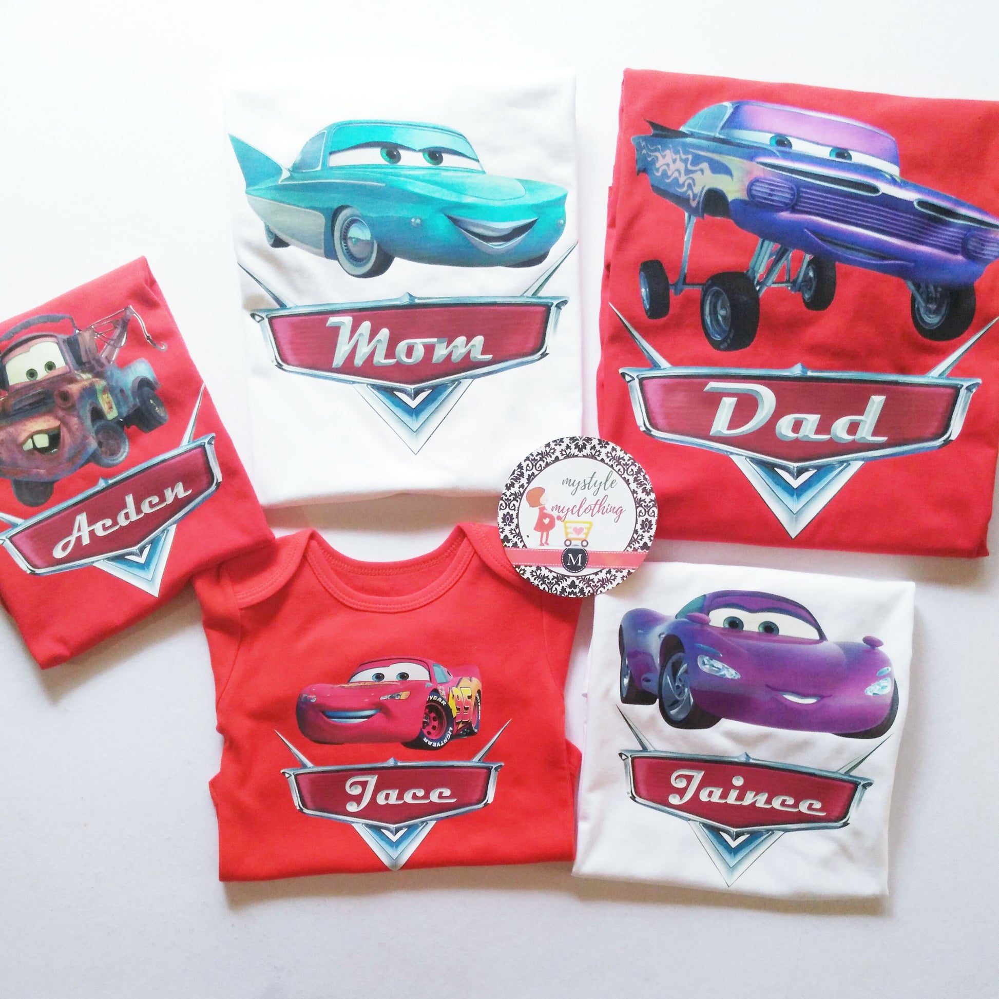 Family Set Shirt - Cars Racing Mcqueen - MYSTYLEMYCLOTHING