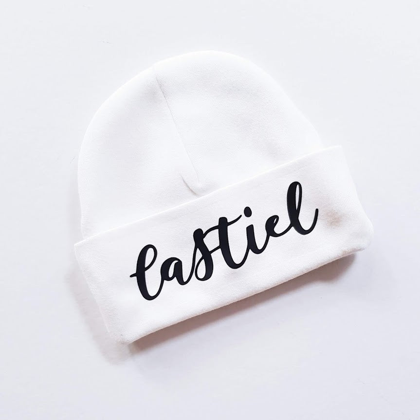 Customized White Bonnet with Baby Name
