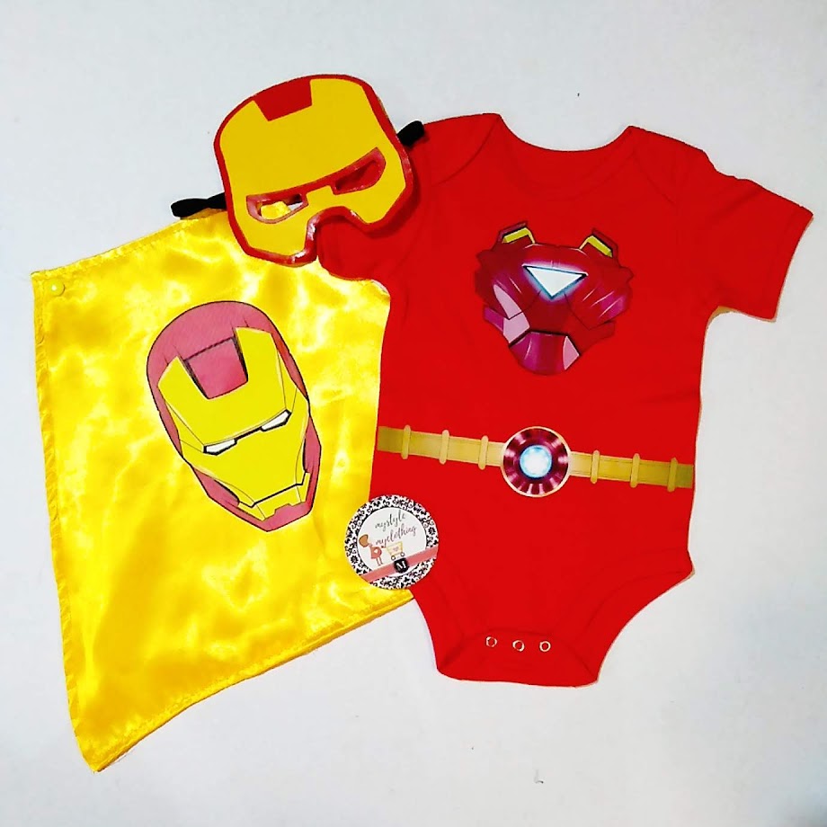 Baby Superhero Onesies Costume Set with Mask - IronMan - MYSTYLEMYCLOTHING