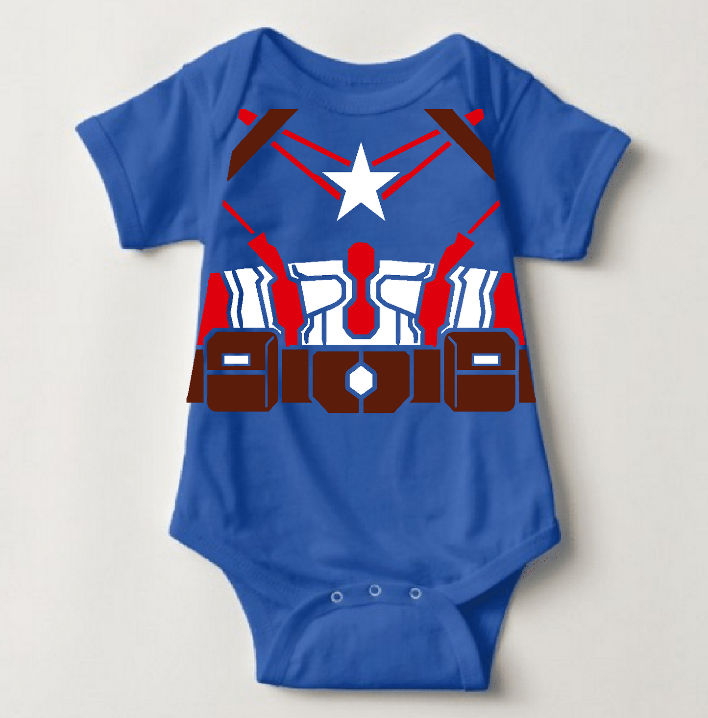 Capt. America with Mask Set - Baby Superhero Onesies with FREE Name Back Print