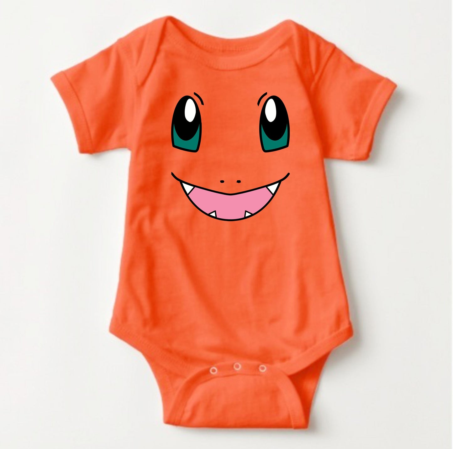 Baby Character Onesies with FREE Name Back Print - Pokemon-Charmander - MYSTYLEMYCLOTHING