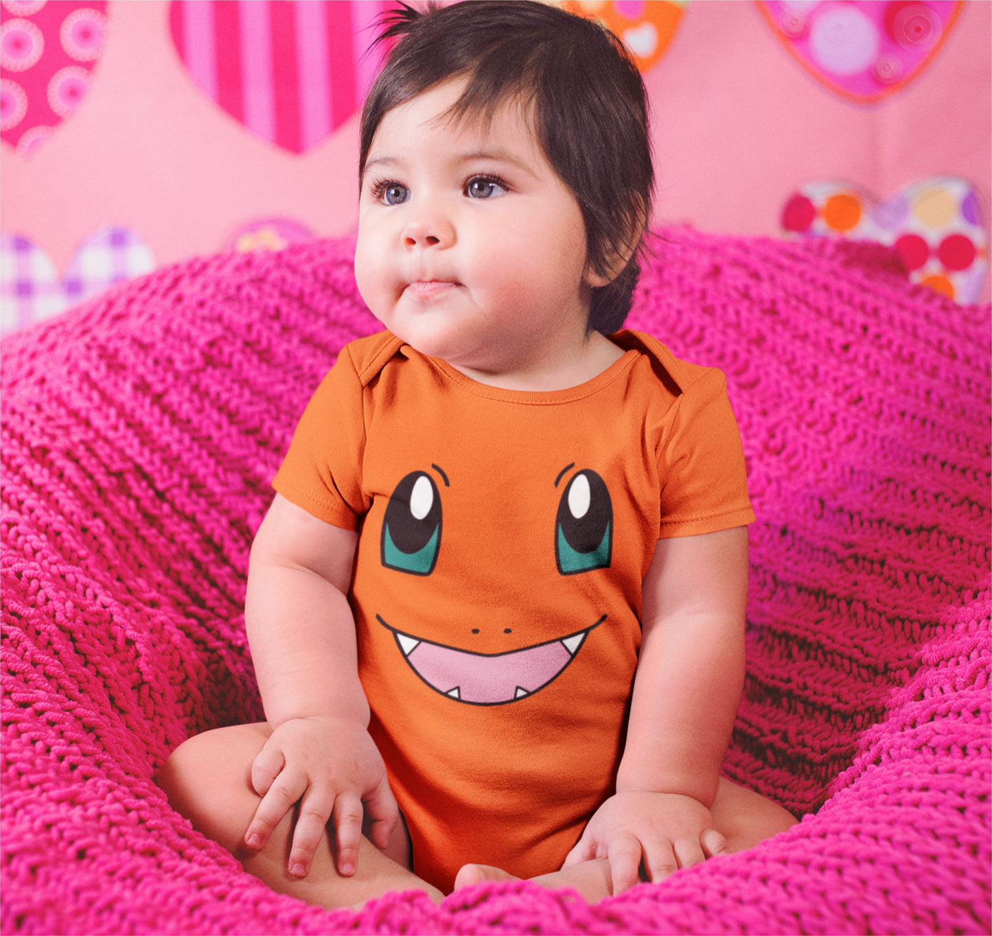 Baby Character Onesies with FREE Name Back Print - Pokemon-Charmander