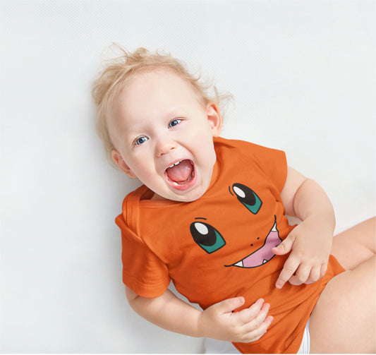 Baby Character Onesies with FREE Name Back Print - Pokemon-Charmander