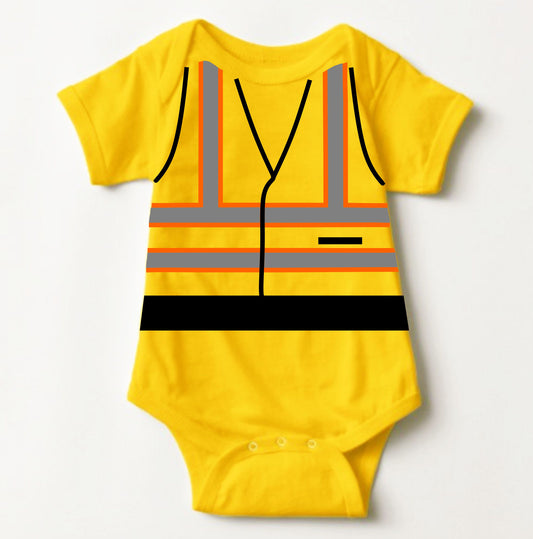Baby Career Onesies - Engineer Safety Vest Uniforms Yellow - MYSTYLEMYCLOTHING