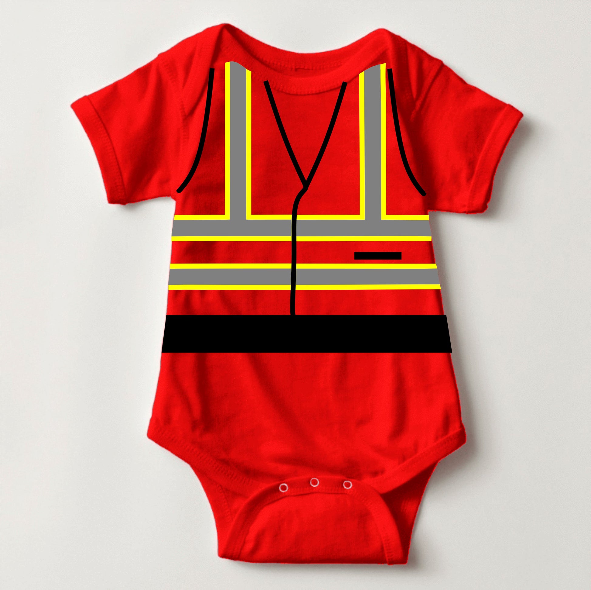 Baby Career Onesies - Engineer Safety Vest Uniforms Red - MYSTYLEMYCLOTHING