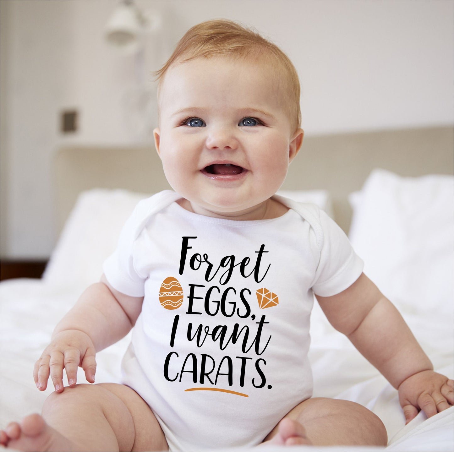 Baby Easter Onesies - Forget Eggs I want Carats