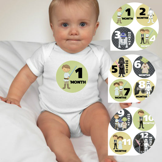 Baby Custom Monthly Onesies - Starwars - MYSTYLEMYCLOTHING