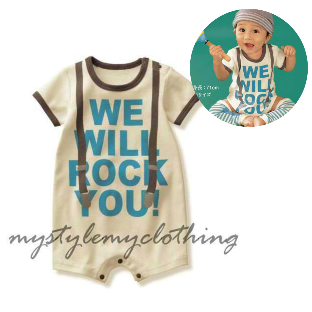 Baby Romper Suspender Baby Romper - We will rock you - MYSTYLEMYCLOTHING