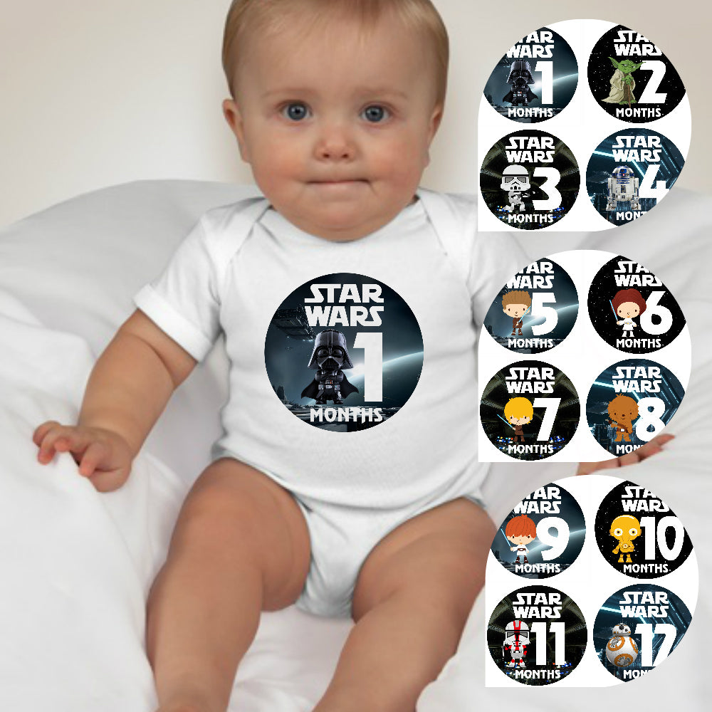 Baby Custom Monthly Onesies - Starwars II - MYSTYLEMYCLOTHING