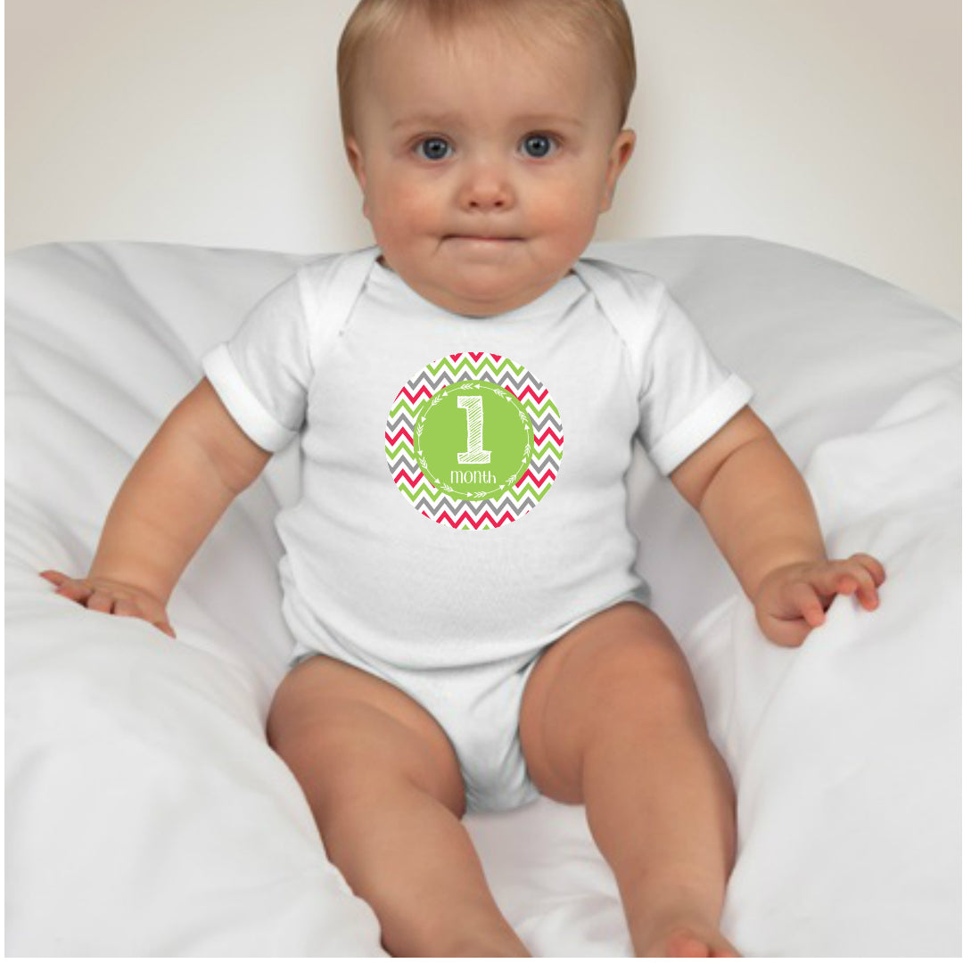 Baby Custom Monthly Onesies - Patterns 5 - MYSTYLEMYCLOTHING