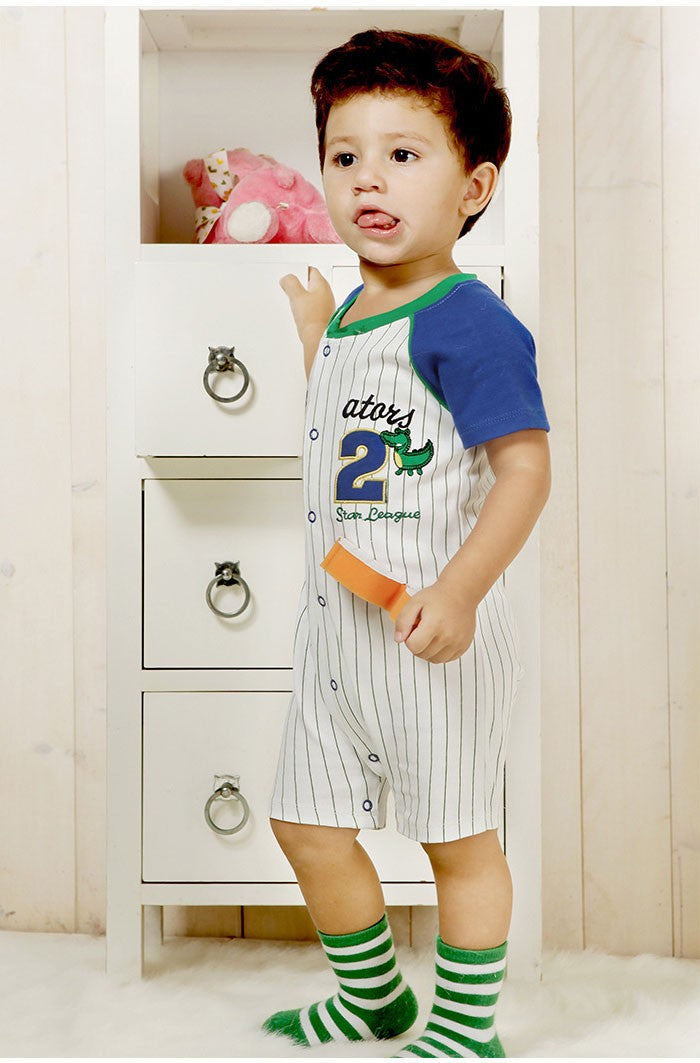 Baby Romper Alligators 02 Baseball League Romper - MYSTYLEMYCLOTHING