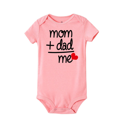 Baby Statement Onesies  - Mom + Dad (PINK) - MYSTYLEMYCLOTHING