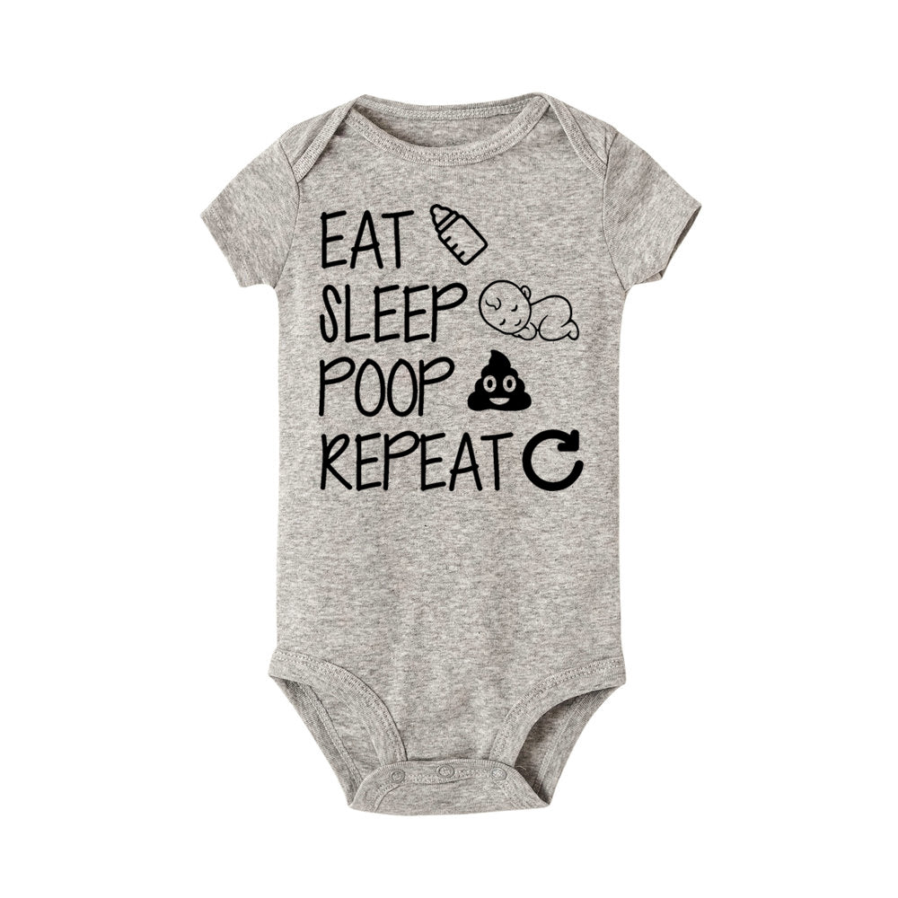 Baby Statement Onesies - Eat Sleep Poop Repeat (GRAY) - MYSTYLEMYCLOTHING