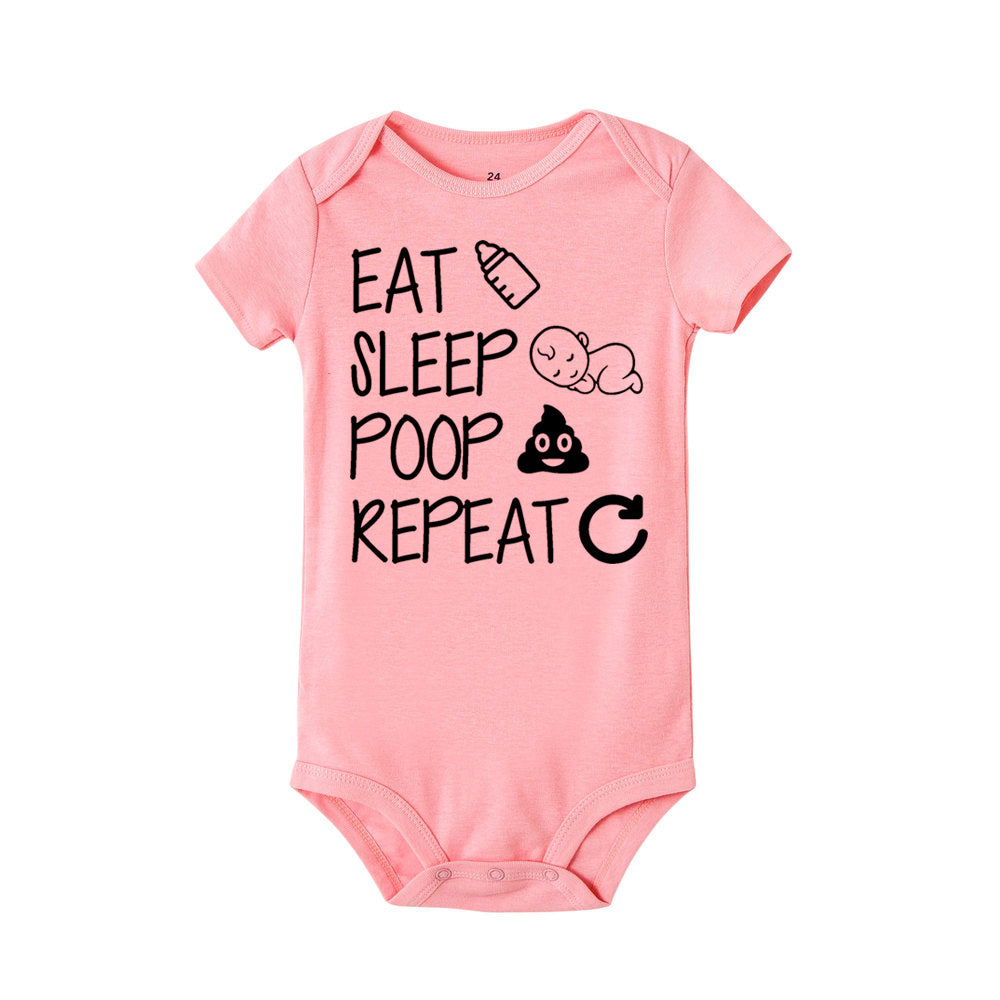 Baby Statement Onesies - Eat Sleep Poop Repeat (PINK) - MYSTYLEMYCLOTHING