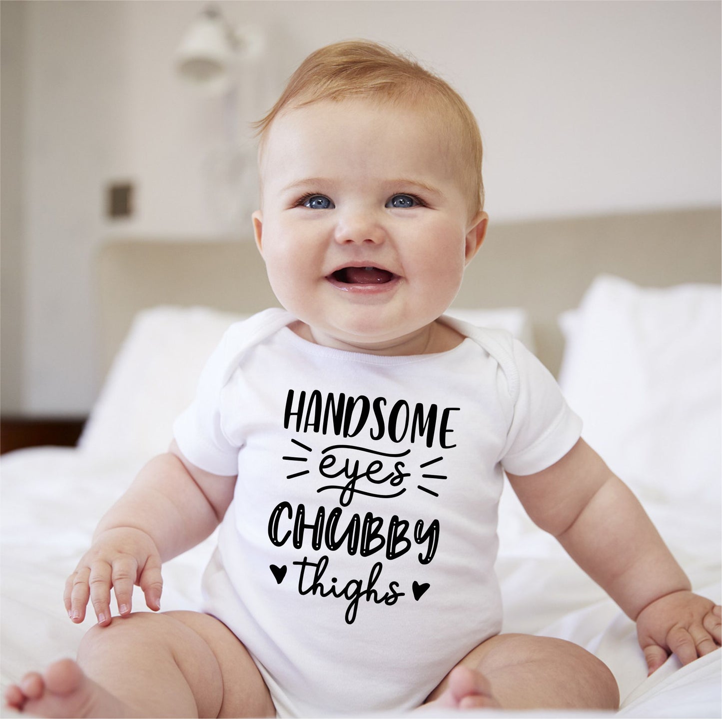 Baby Statement Onesies - Handsome Eyes Chubby Thighs