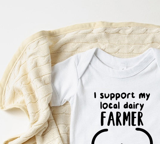 Baby Statement Onesies - I Support Local Dairy Farmer - MYSTYLEMYCLOTHING