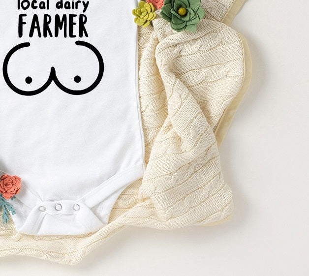 Baby Statement Onesies - I Support Local Dairy Farmer - MYSTYLEMYCLOTHING