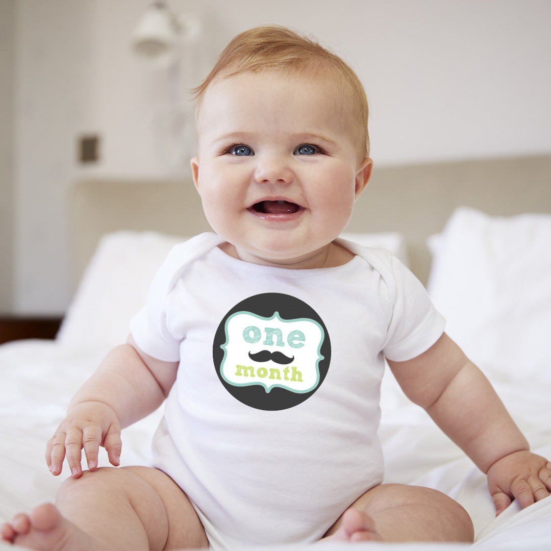 Baby Custom Monthly Onesies - Lil Man Mustache - MYSTYLEMYCLOTHING