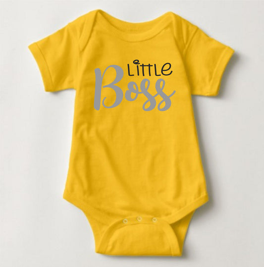 Baby Statement Onesies - Little Boss Yellow - MYSTYLEMYCLOTHING