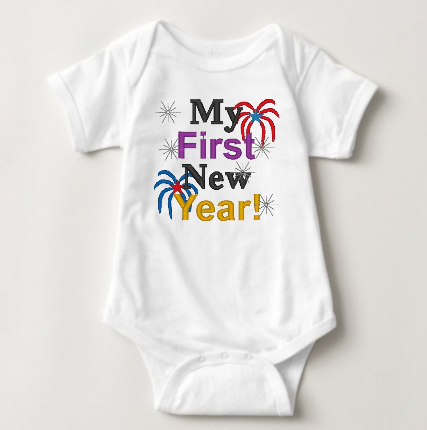 Baby New Year Holiday Onesies - My First New Year Fireworks